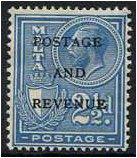 Malta 1928 2d. Blue. SG181.