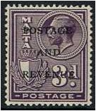 Malta 1928 3d. Violet. SG182.