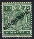 Malta 1922 d. Green. SG106.