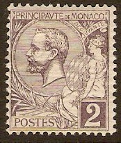 Monaco 1891 2c Maroon. SG12.