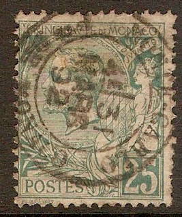 Monaco 1891 25c Deep grey-green. SG16.