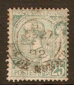 Monaco 1891 25c Pale grey-green. SG16a.