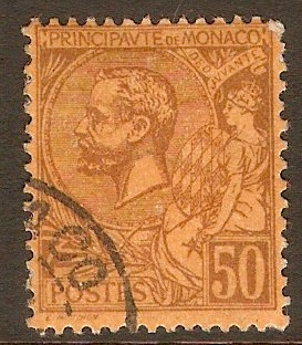 Monaco 1891 50c Brown on orange. SG18.