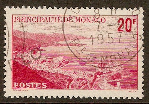 Monaco 1948 20f Carmine. SG373.