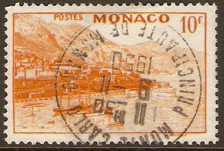 Monaco 1949 10f Orange-yellow. SG394.