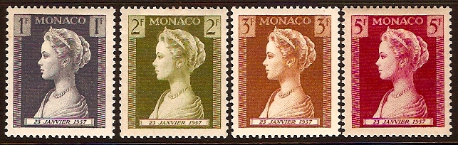 Monaco 1957 Birth of Princess Caroline series. SG586-SG589.