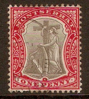 Montserrat 1903 1d Grey-black and red. SG15.