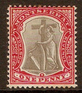 Montserrat 1903 1d Grey-black and red. SG15.
