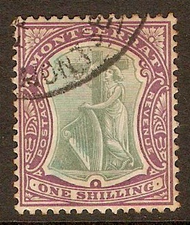 Montserrat 1903 1s Green and bright purple. SG20.
