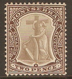 Montserrat 1904 2d Grey and brown. SG26a.