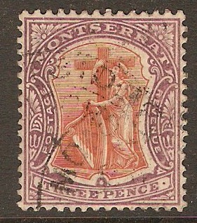 Montserrat 1904 3d Dull orange and deep purple. SG28.