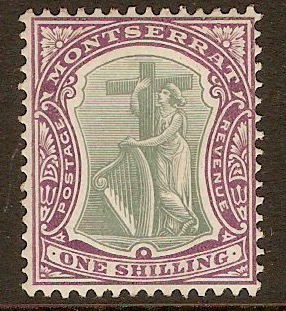 Montserrat 1904 1s Green and bright purple. SG30.