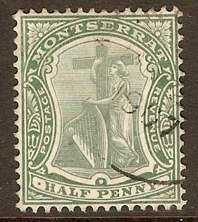 Montserrat 1908 ½d Deep green. SG35.
