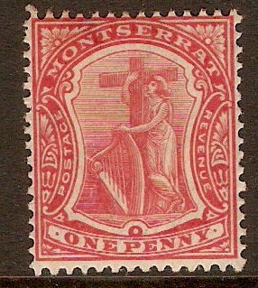 Montserrat 1908 1d Rose-red. SG36.