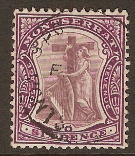 Montserrat 1908 6d Dull and deep purple. SG43.