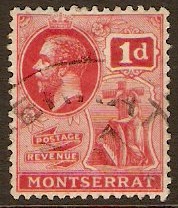 Montserrat 1916 1d Scarlet. SG50.