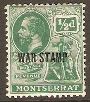 Montserrat 1917 ½d Green "WAR STAMP". SG61.