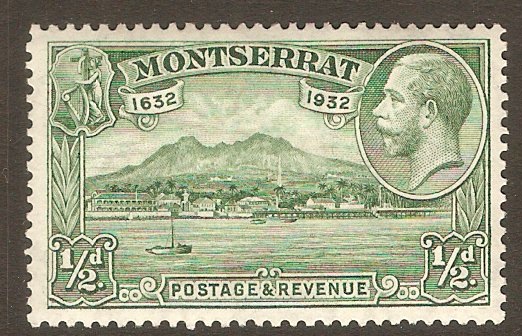 Montserrat 1932 ½d Green. SG84