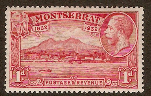 Montserrat 1932 1d Scarlet. SG85