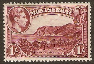 Montserrat 1938 1s Lake. SG108.