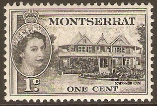 Montserrat 1953 1c Black. SG137.