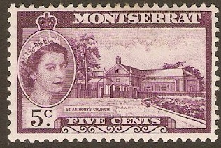 Montserrat 1953 5c Reddish-lilac. SG141.