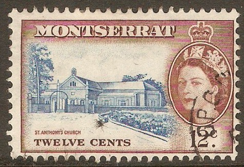 Montserrat 1953 12c Blue and red-brown. SG144.