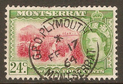 Montserrat 1953 24c Carmine-red and green. SG145.