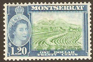 Montserrat 1953 $1.20 Green and greenish blue. SG147.