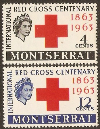 Montserrat 1963 Red Cross Centenary Set. SG154-SG155.