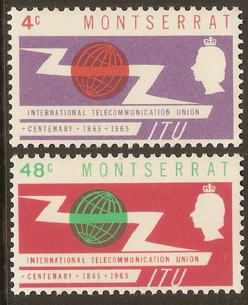 Montserrat 1965 ITU Centenary Stamps. SG158-SG159.