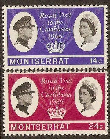 Montserrat 1966 Royal Visit Set. SG183-SG184.