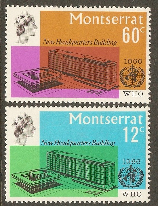 Montserrat 1966 WHO Headquarters set. SG185-SG186.