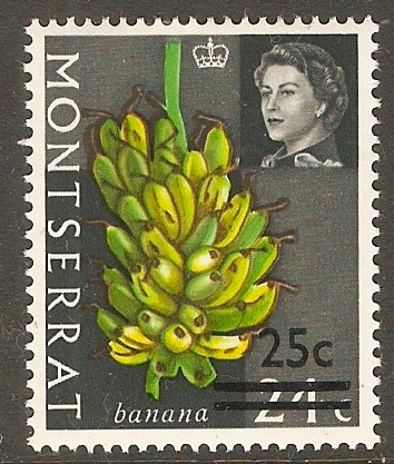 Montserrat 1968 25c on 24c Overprint series. SG195.