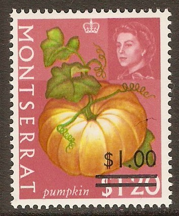 Montserrat 1968 $1 on $1.20 Overprint series. SG197.