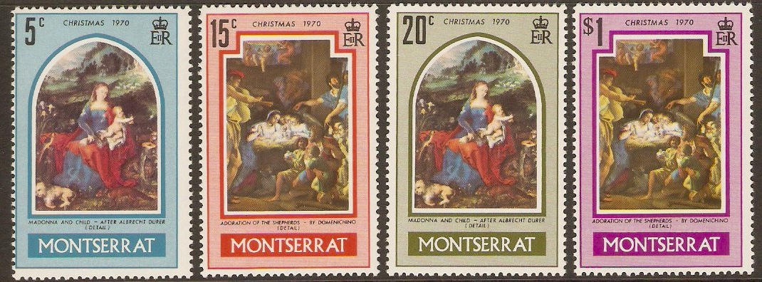 Montserrat 1970 Christmas Set. SG255-SG258.