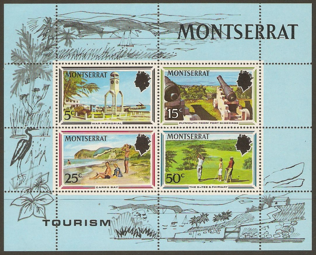Montserrat 1970 Tourism Stamps Sheet. SGMS263.