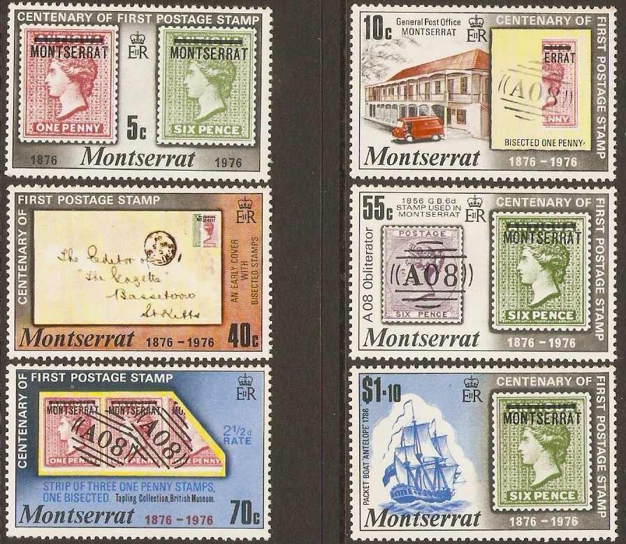 Montserrat 1976 Postage Stamps Centenary Set. SG356-SG361.