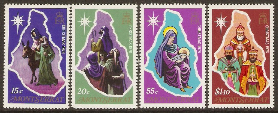 Montserrat 1976 Christmas Set. SG386-SG389.