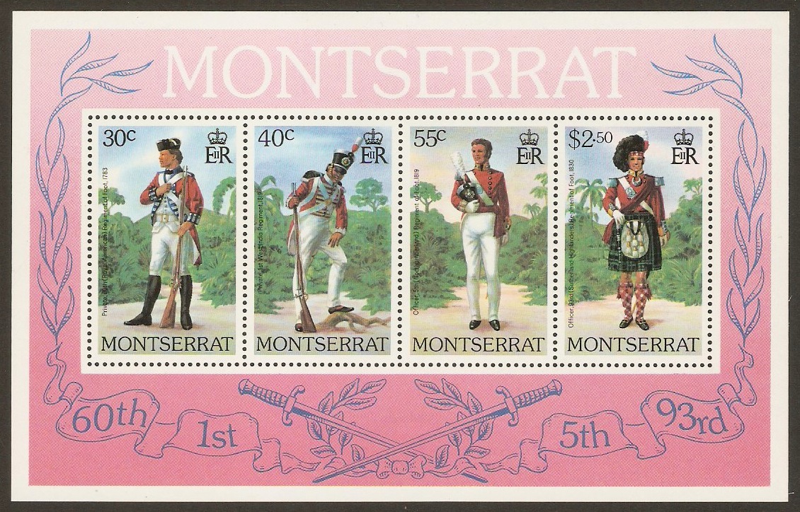 Montserrat 1978 Military Uniforms Sheet. SGMS445.
