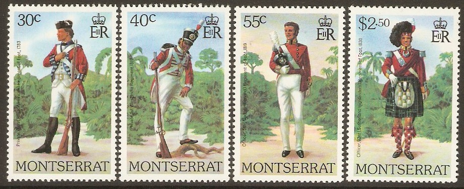 Montserrat 1979 Military Uniforms Set. SG441-SG444.