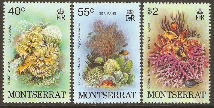 Montserrat 1979 Marine Life Set. SG453-SG455.