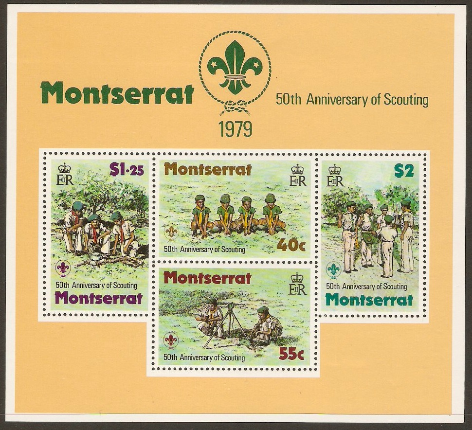 Montserrat 1979 Scout Anniversary Sheet. SGMS440.