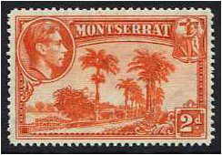 Montserrat 1938 2d Orange. SG104a.