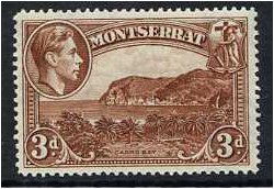 Montserrat 1938 3d Red-brown. SG106a.