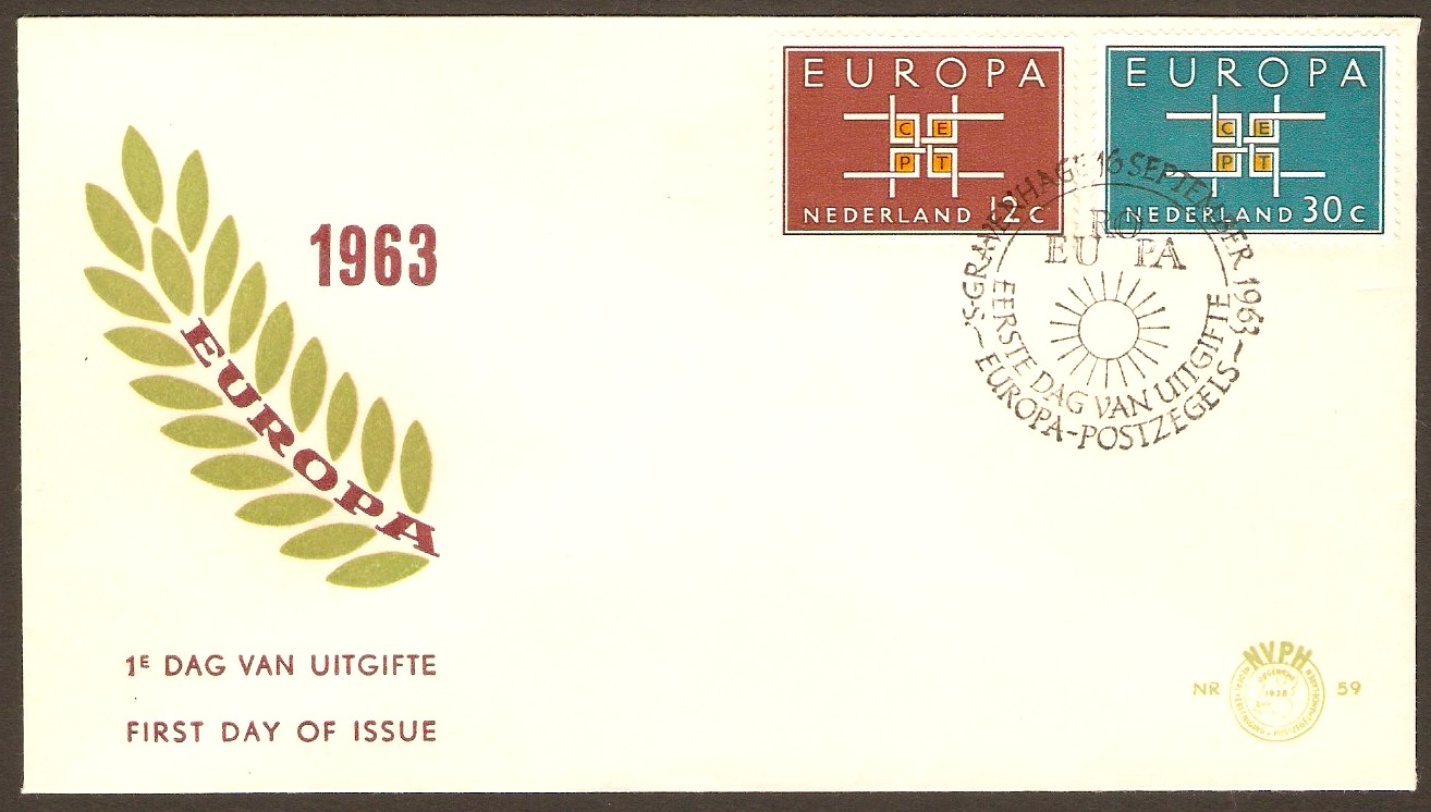 Netherlands 1963 Europa Stamps FDC.