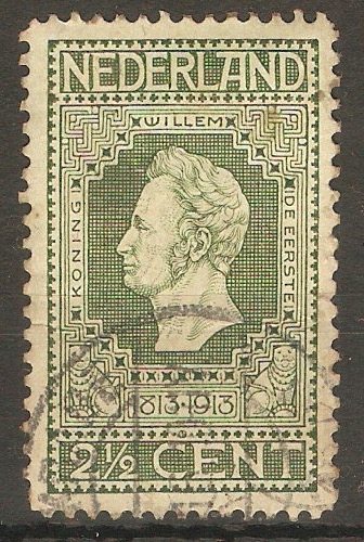 Netherlands 1913 2½c Deep green on green. SG214.
