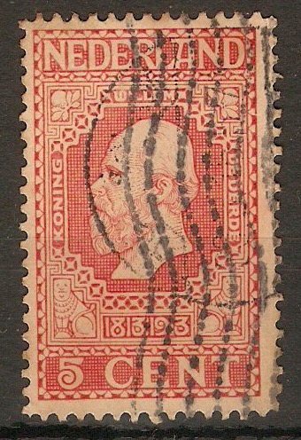 Netherlands 1913 5c Red on buff. SG216a.