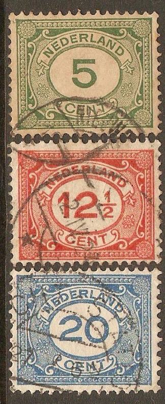 Netherlands 1921 Definitives set. SG242-SG244.