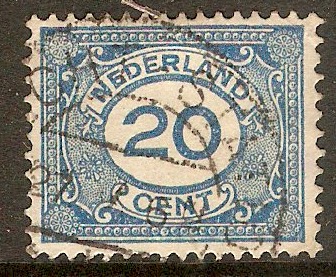 Netherlands 1921 20c Prussian blue definitives series. SG244.